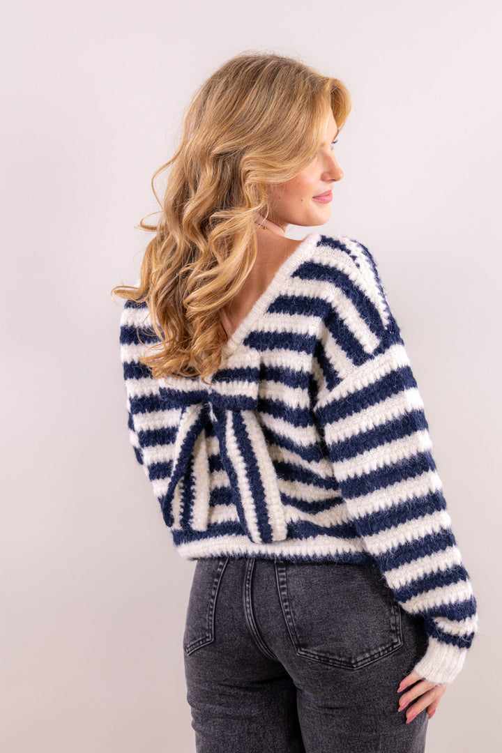 Madelon bow knit striped